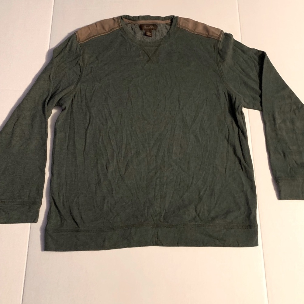 Tasso Elba Olive Green Long Sleeve Men’s T-Shirt Size Medium